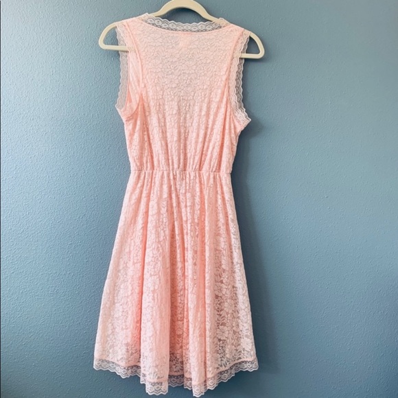 Anthro E by Eloise Lace Chemise Dress Pink SZ S - Picture 3 of 8